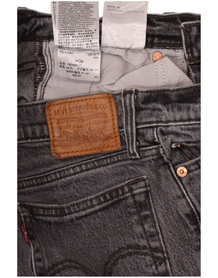 Jeans Levi's da donna affusolati con zeppa W26 L27 classico in cotone grigio