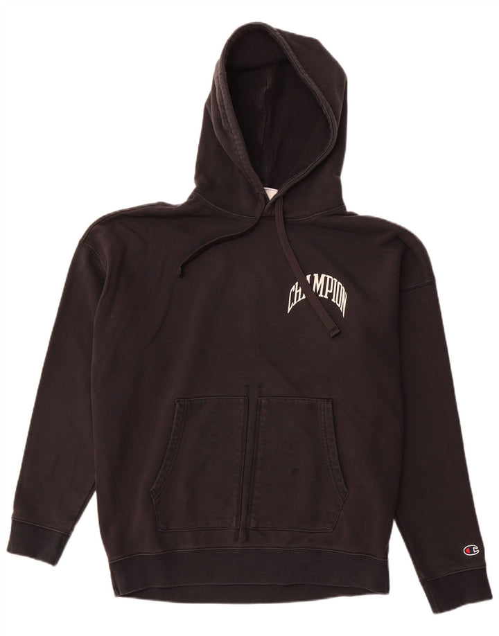 Maglione con cappuccio da uomo CHAMPION, cotone nero medio