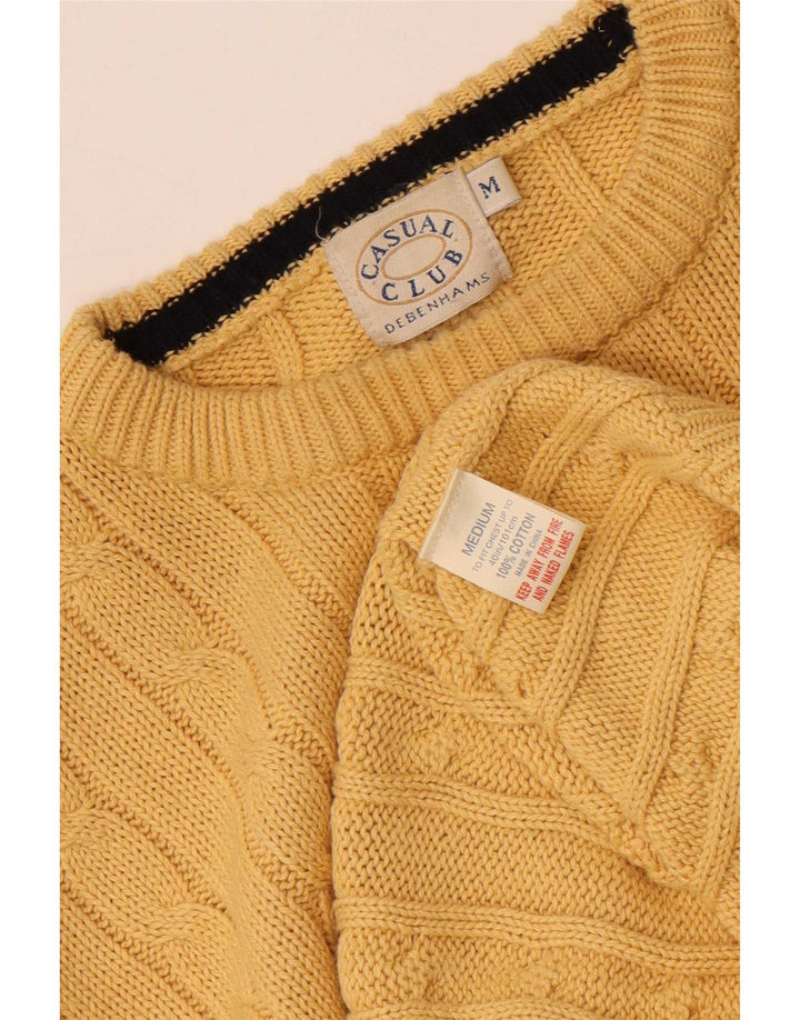 Maglione maglione girocollo da uomo Debenhams in cotone giallo medio