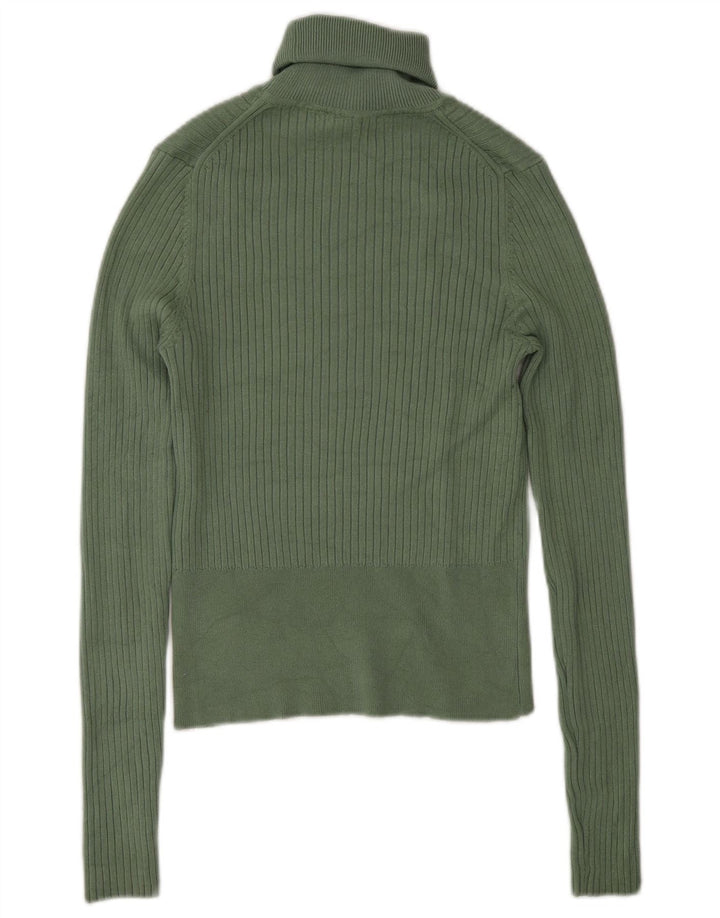 Maglione maglione a collo alto da donna Zara UK 12 Viscosa verde medio