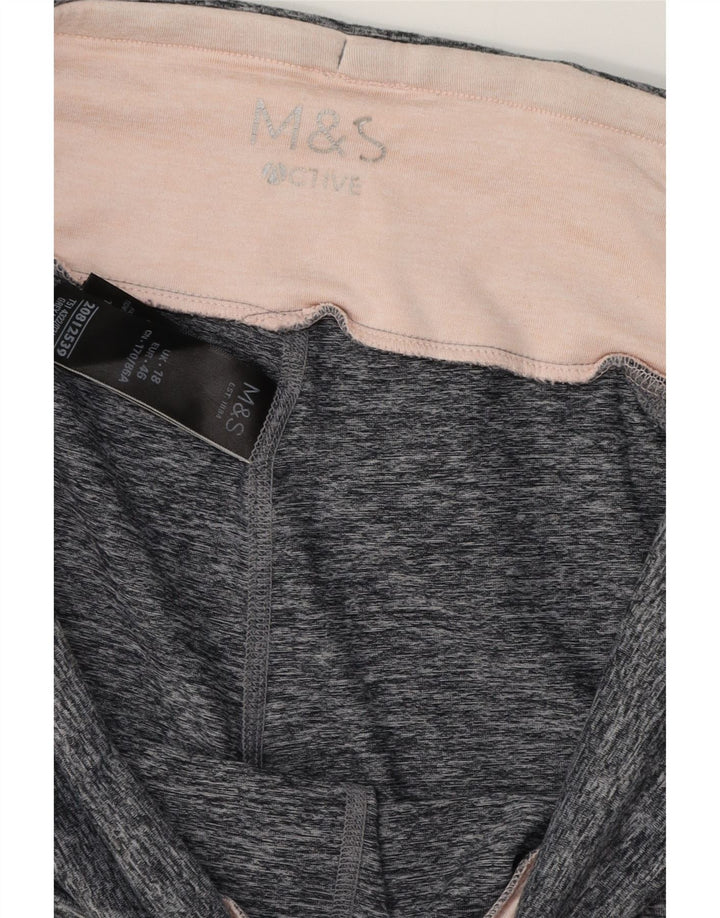 MARKS & SPENCER Leggings da donna UK 18 XL Poliestere color block grigio