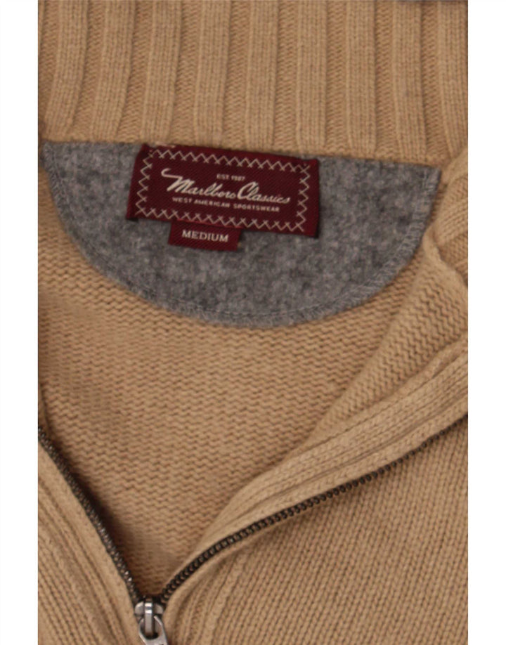 Maglione da uomo con collo con zip Marlboro Classics Beige medio