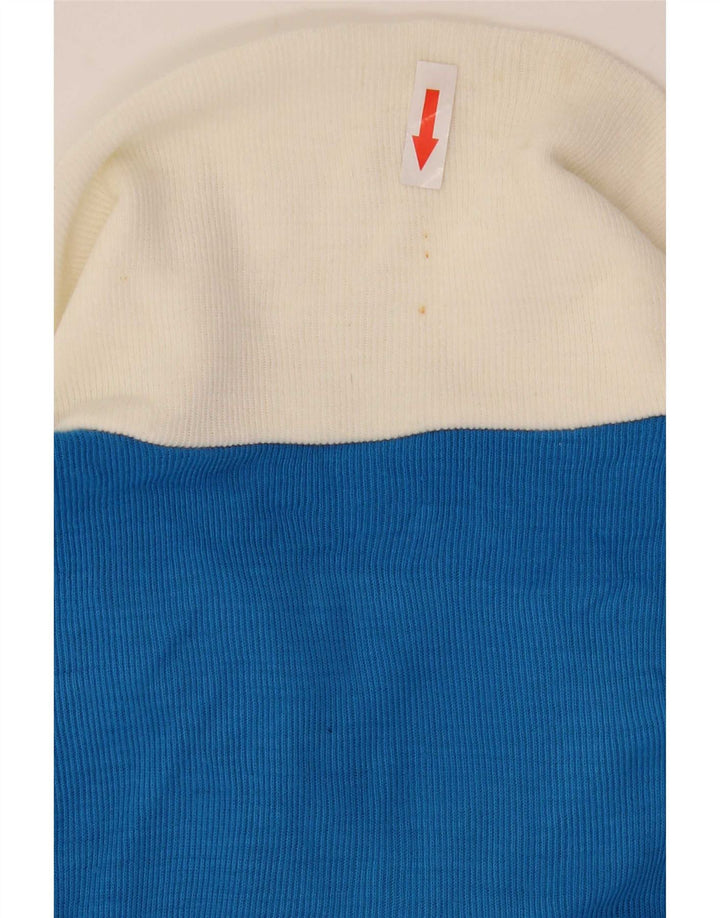 Polo da rugby grafica vintage da uomo a maniche lunghe blu medio