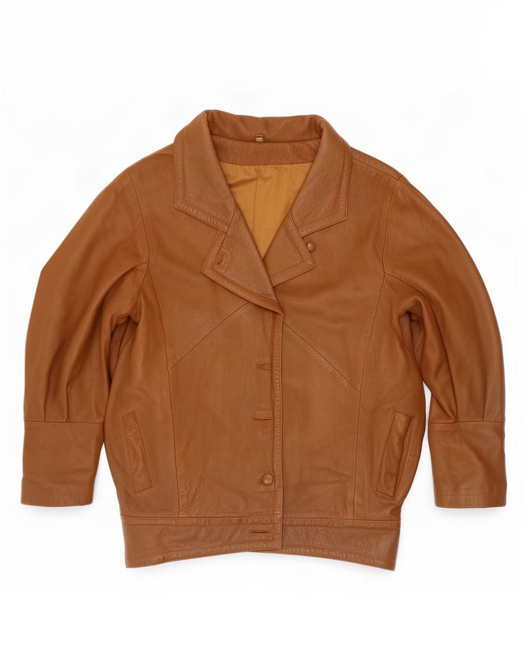 Cappotto vintage in pelle di pipistrello da donna EU 40 Marrone medio