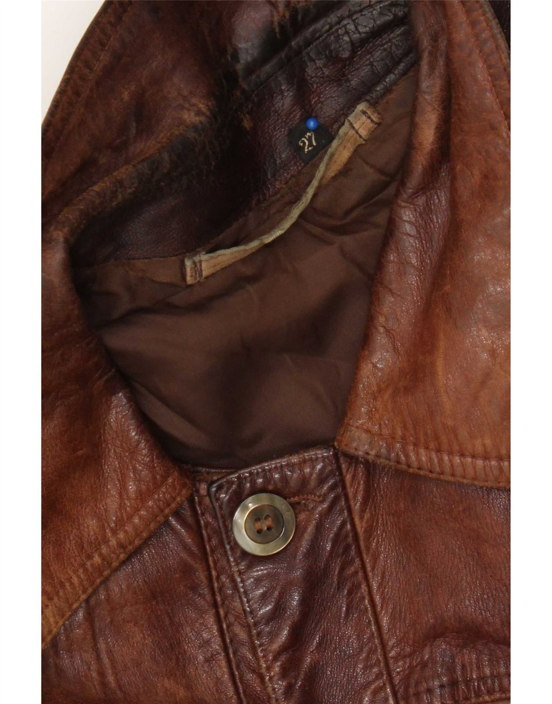 Giacca in pelle vintage da uomo UK 38 Marrone medio