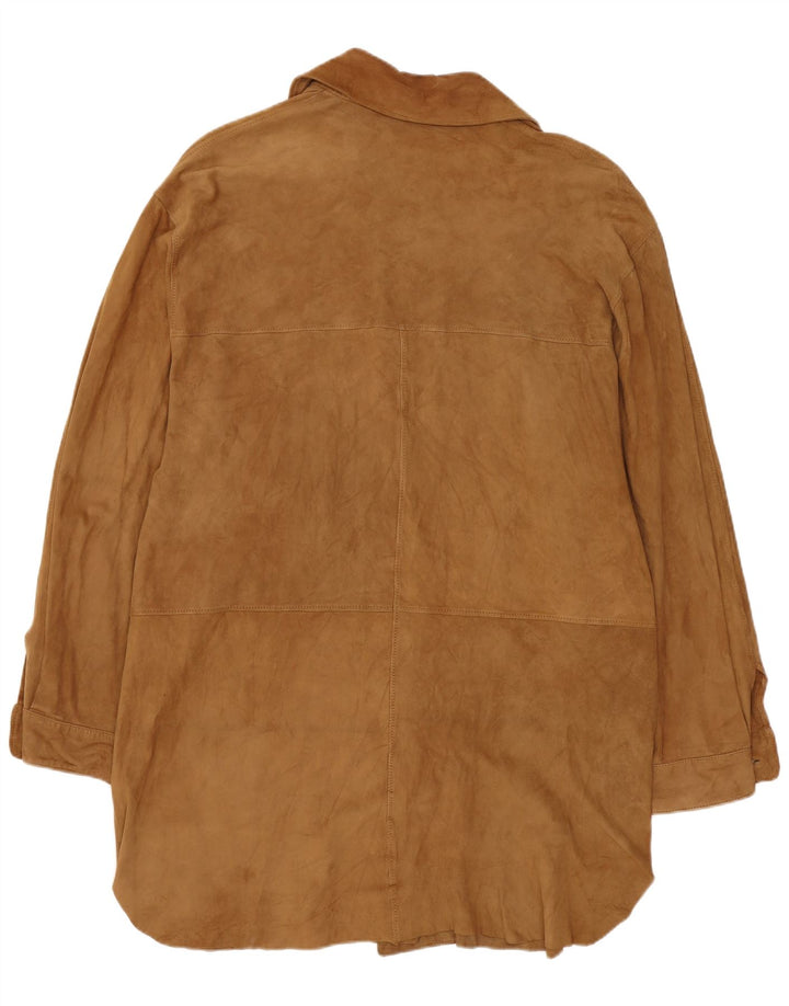 Soprabito vintage da donna in pelle scamosciata IT 42 in pelle beige medio