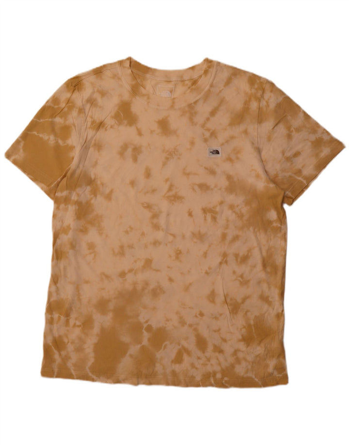 THE NORTH FACE T-shirt da uomo Top XL Marrone Tie Dye Cotton