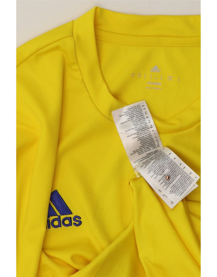 T-shirt grafica Adidas Climalite da uomo Top in poliestere giallo medio