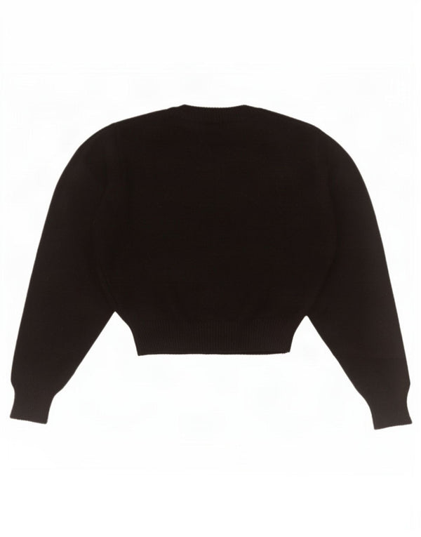 Maglione corto girocollo da donna Zara UK 10 piccolo in viscosa nera