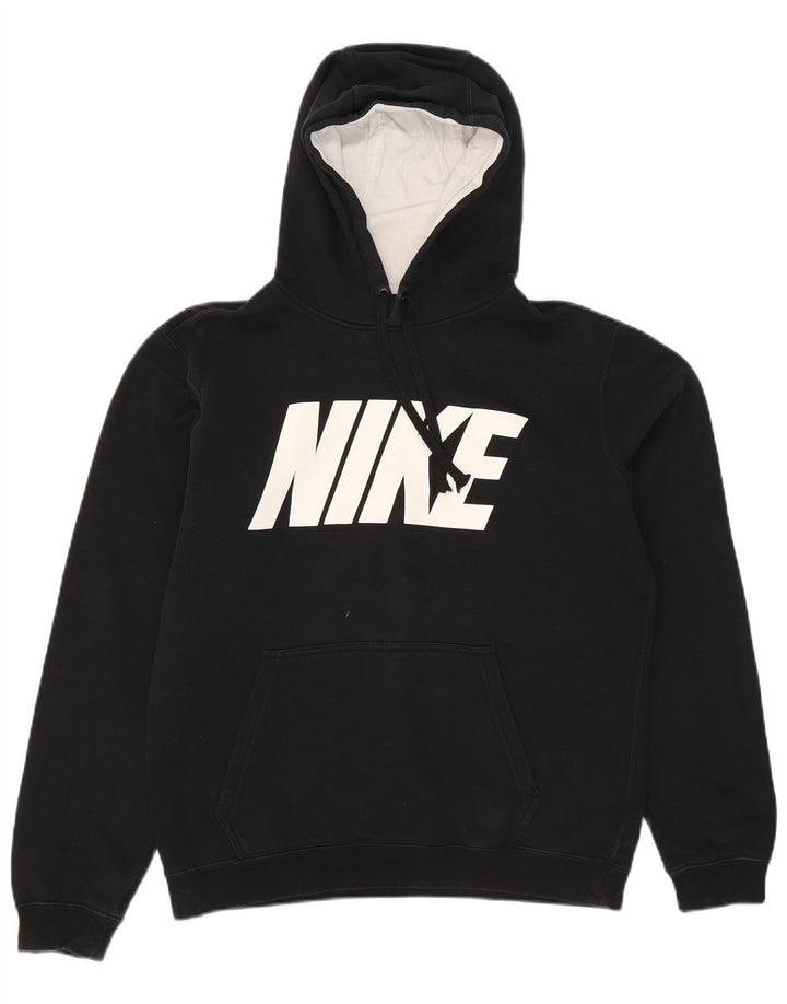 Felpa con cappuccio grafica Nike da uomo in cotone nero medio