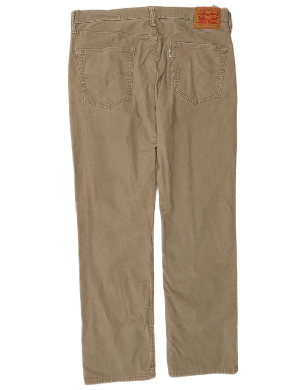 Levi's Uomo 514 Pantaloni dritti in velluto a coste W36 L32 Cotone kaki