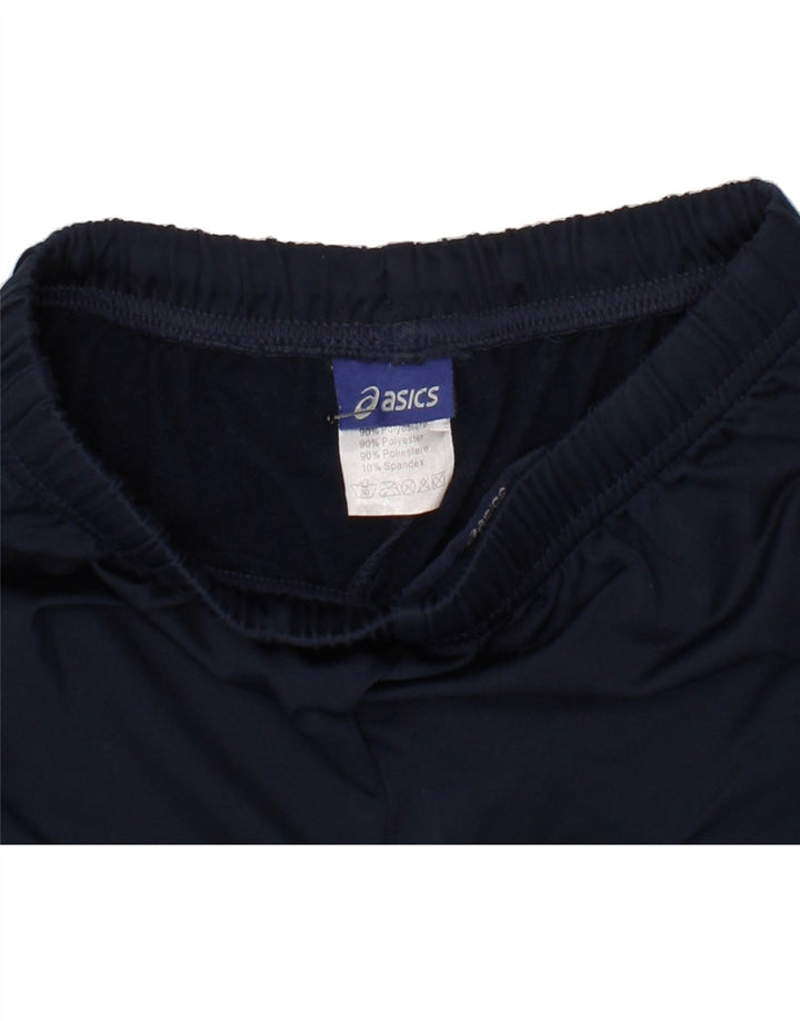 ASICS Boys Graphic Sport Shorts 7-8 Years Navy Blue Polyester Vintage Asics and Second-Hand Asics from Messina Hembry 