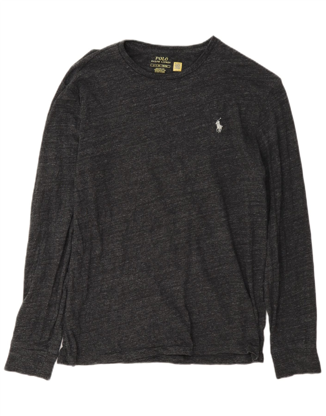 Polo Ralph Lauren Top da uomo a maniche lunghe piccolo grigio screziato