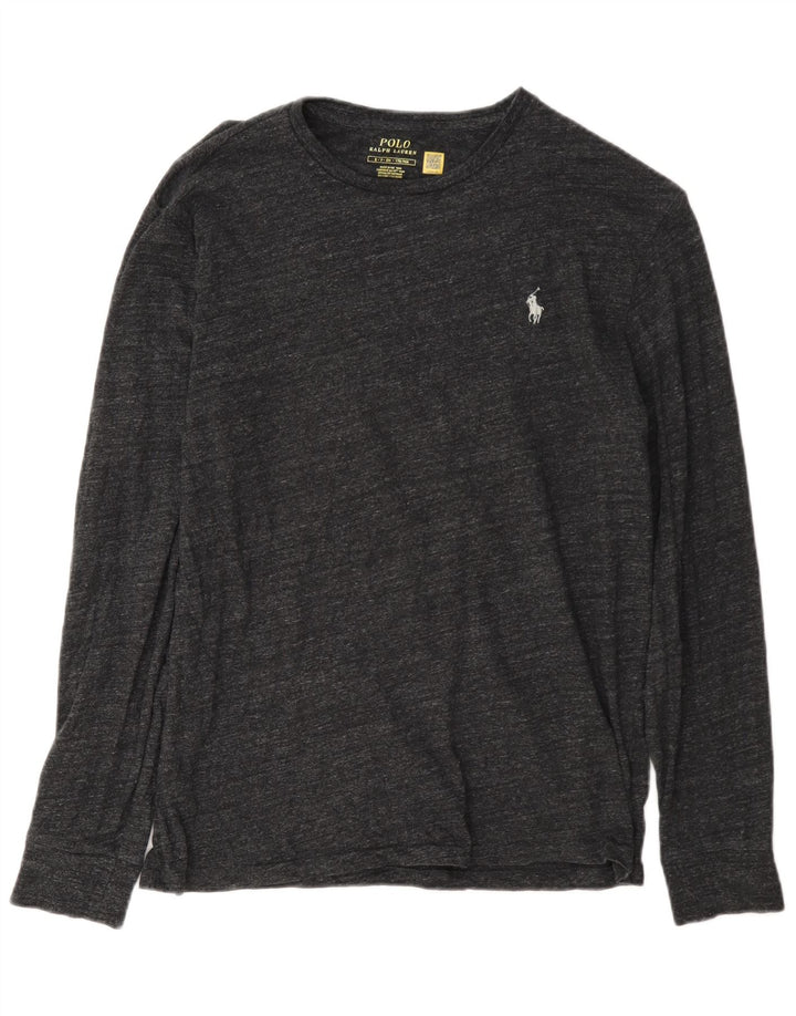 Polo Ralph Lauren Top da uomo a maniche lunghe piccolo grigio screziato