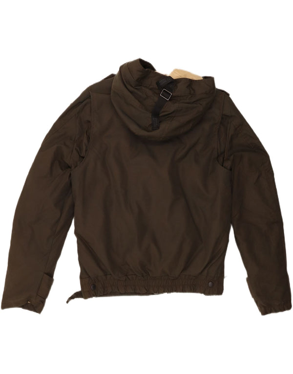 Giacca imbottita con cappuccio militare da donna Blauer UK 14 nylon medio kaki