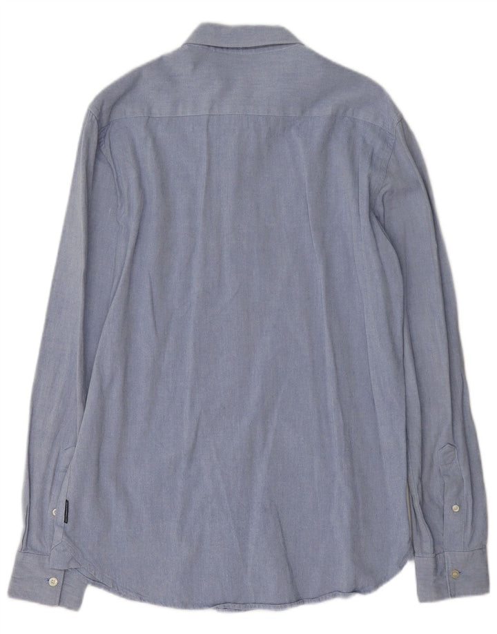 Camicia da uomo French Connection piccola in cotone blu