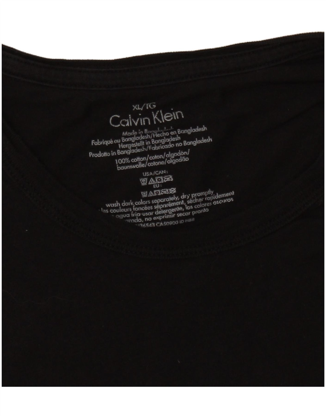 CALVIN KLEIN T-shirt da uomo Top XL in cotone nero