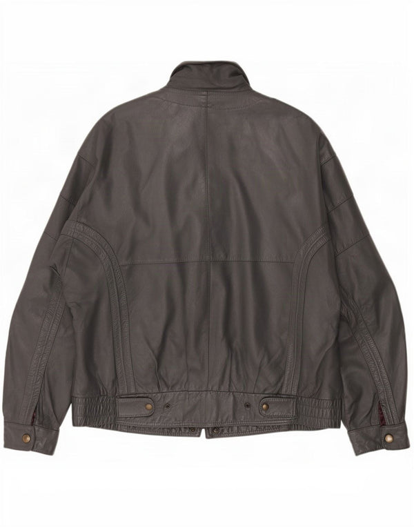 Giacca in pelle vintage da uomo IT 50 grande nera
