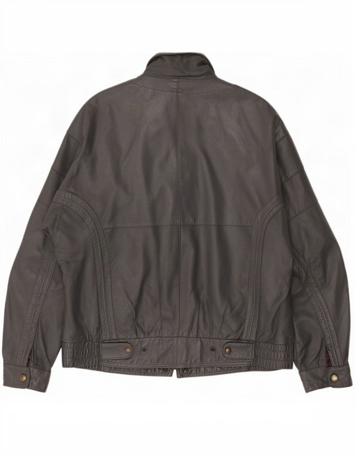 Giacca in pelle vintage da uomo IT 50 grande nera