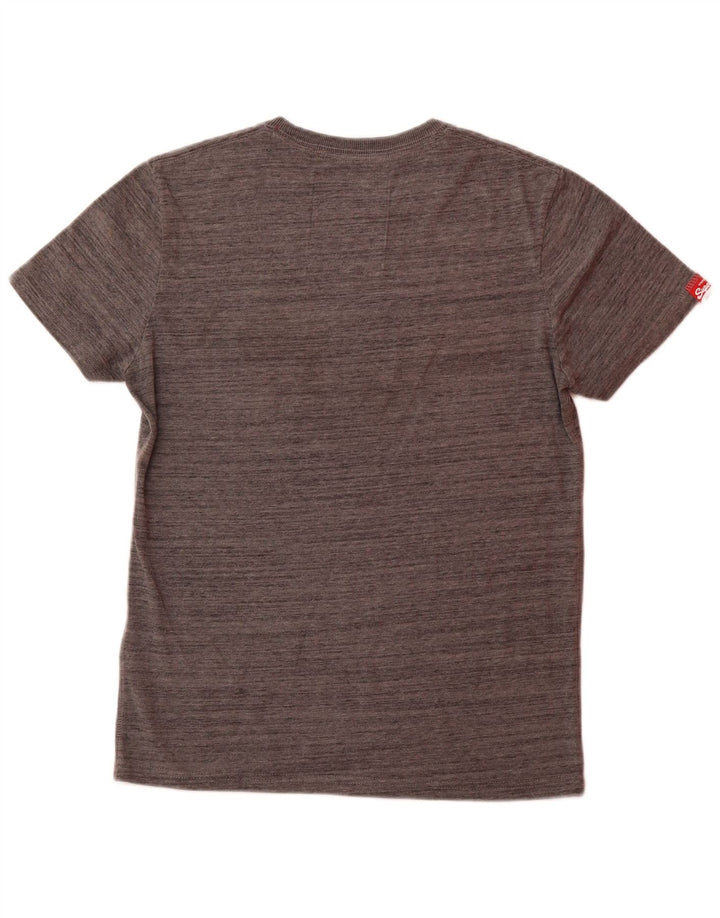 SUPERDRY Mens Graphic T-Shirt Top Medium Grey Cotton