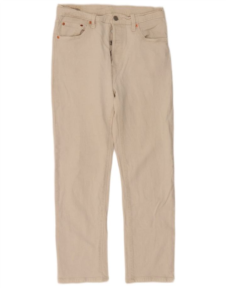 Jeans dritti Levi's 501 da donna W29 L28 in cotone bianco sporco