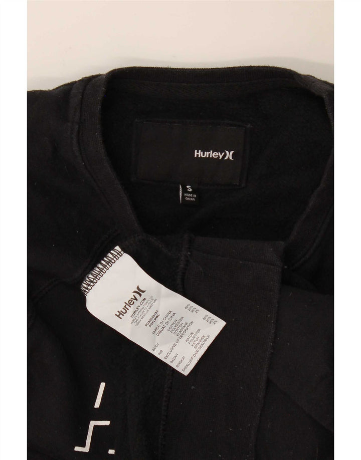 Felpa con grafica corta oversize da donna Hurley, maglione UK 10, piccola, nera