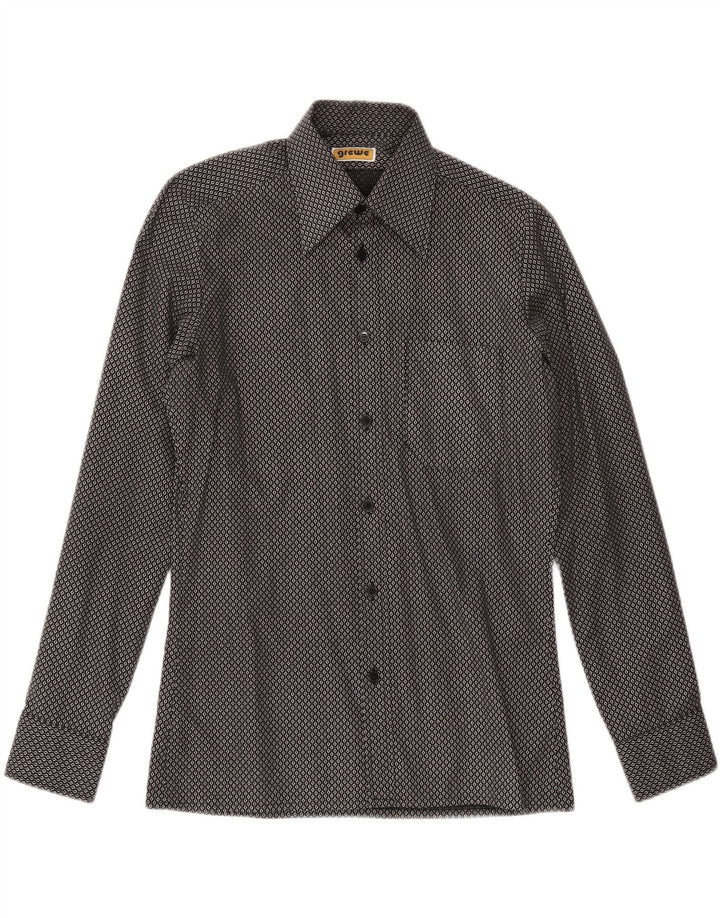 VINTAGE Mens Shirt Small Black Spotted Cotton Vintage Vintage and Second-Hand Vintage from Messina Hembry 