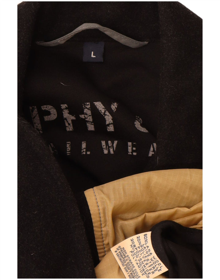 Cappotto doppiopetto da uomo Murphy & Nye per abbigliamento da vela UK 40 grande lana nera