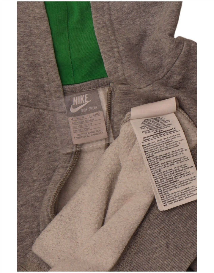 Maglione con cappuccio e zip per ragazze NIKE 10-11 anni in cotone grigio medio