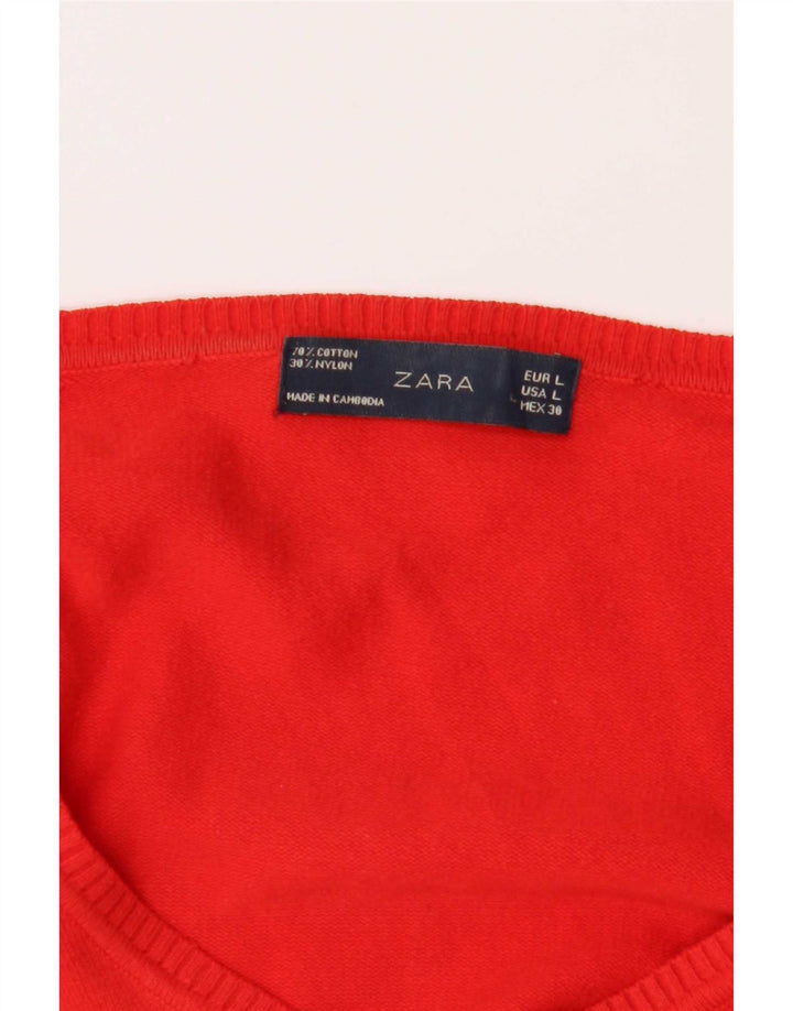 Maglione cardigan da donna Zara UK 14 grande rosso