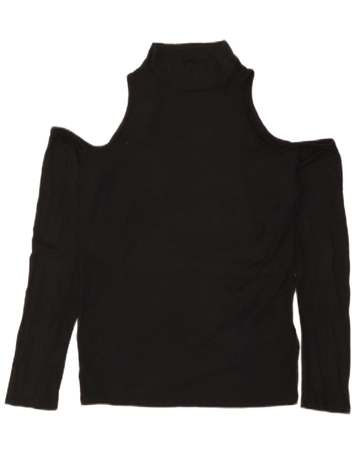 Top da donna con spalle scoperte Lipsy, camicetta UK 12, viscosa nera media