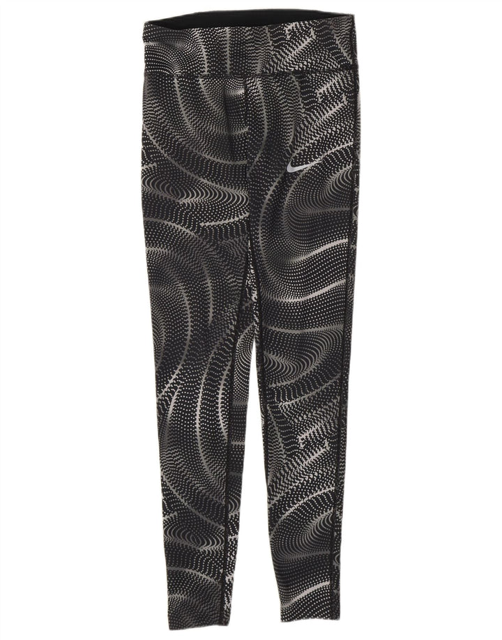 Leggings Nike Dri Fit da donna UK 6 XS poliestere geometrico nero