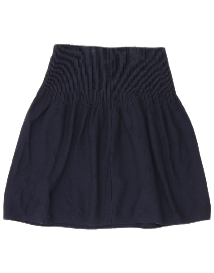 Gonna a trapezio da donna in maglia Massimo Dutti piccola W26 in viscosa blu navy