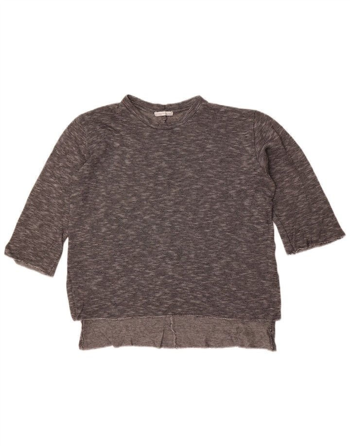 Top Zara da donna manica 3/4 UK 14 grigio medio screziato