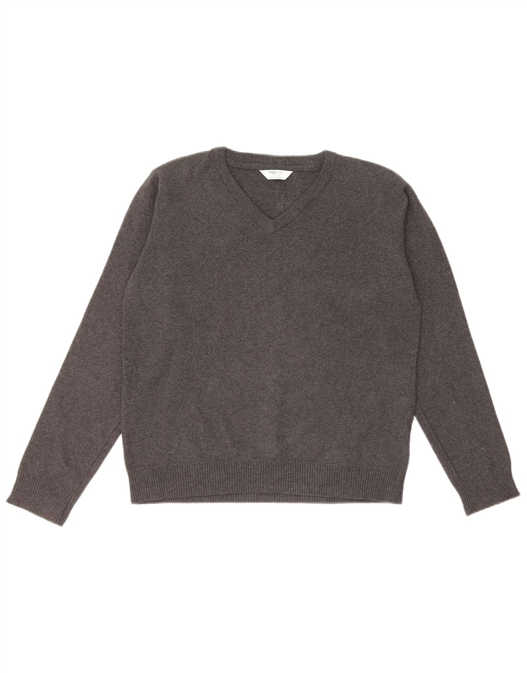 Maglione Marks & Spencer per ragazzi con scollo a V 12-13 anni in cotone grigio