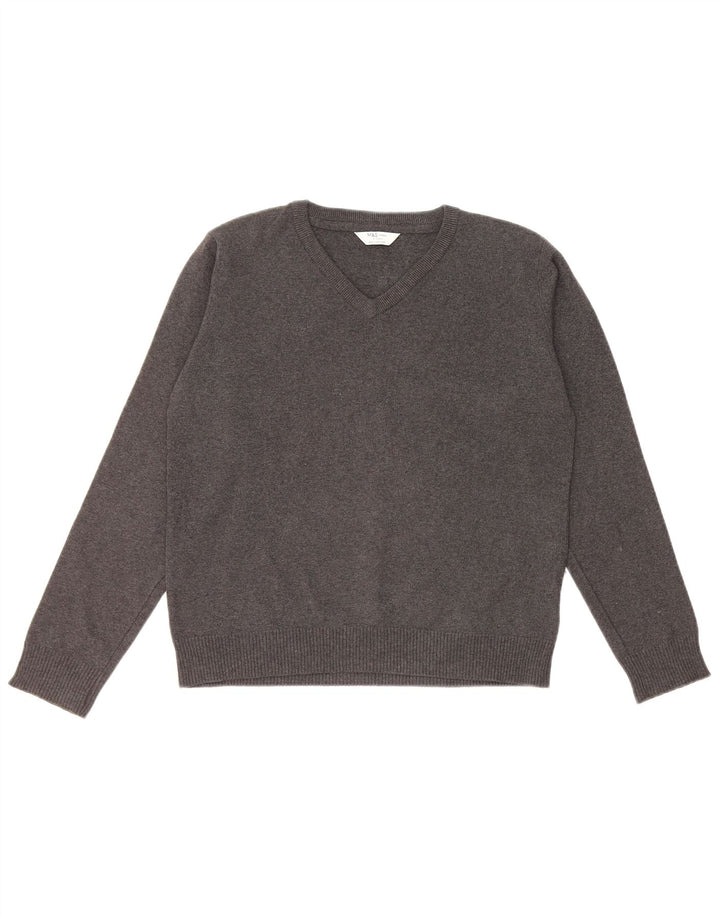 Maglione Marks & Spencer per ragazzi con scollo a V 12-13 anni in cotone grigio