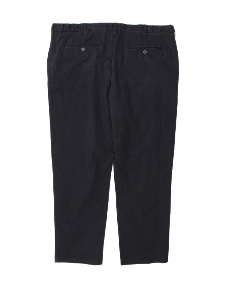 MARKS & SPENCER Mens Regular Straight Chino Trousers W42 L31 Navy Blue Vintage Marks & Spencer and Second-Hand Marks & Spencer from Messina Hembry 