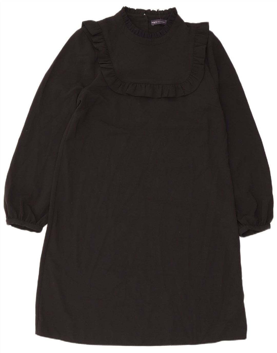 Abito a trapezio a maniche lunghe da donna Marks & Spencer UK 12 medio nero
