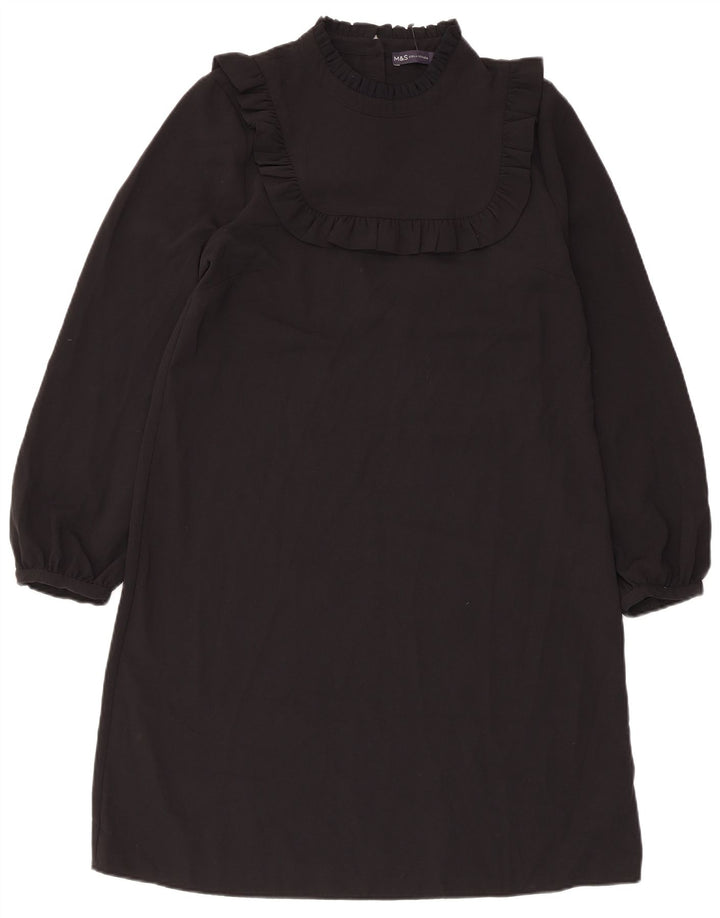 Abito a trapezio a maniche lunghe da donna Marks & Spencer UK 12 medio nero