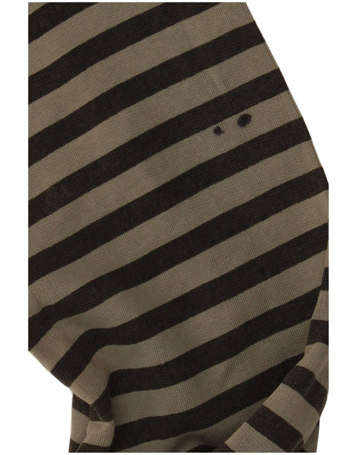 Fat Face Top da uomo a maniche lunghe in cotone a righe beige larghe