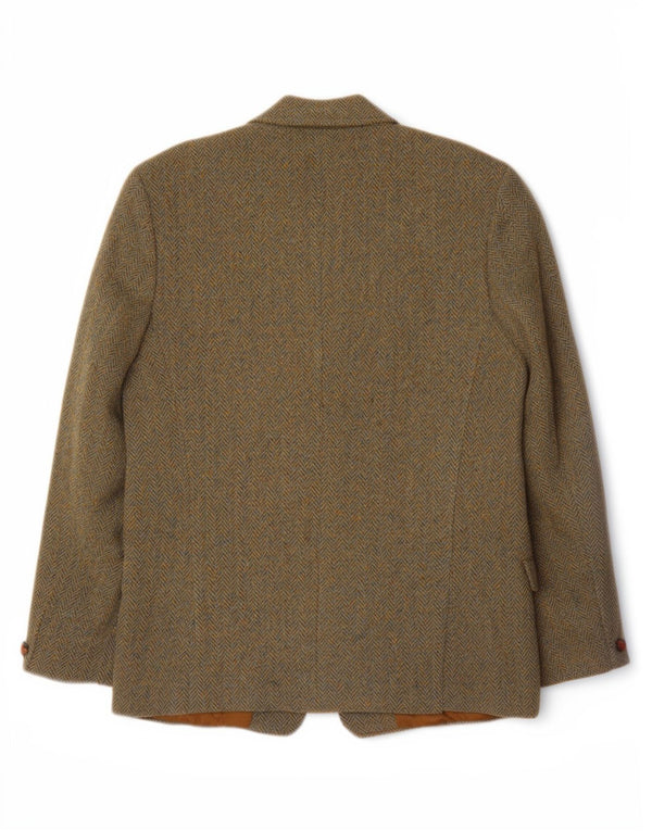 Dunn & Co Harris Tweed da uomo UK 40 grande lana a spina di pesce marrone classico