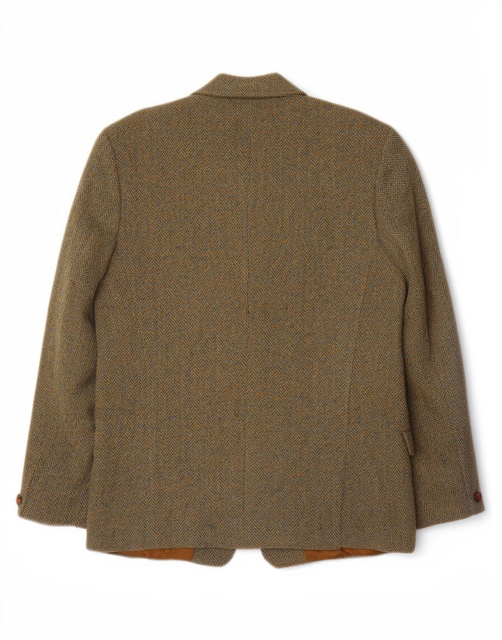Dunn & Co Harris Tweed da uomo UK 40 grande lana a spina di pesce marrone classico