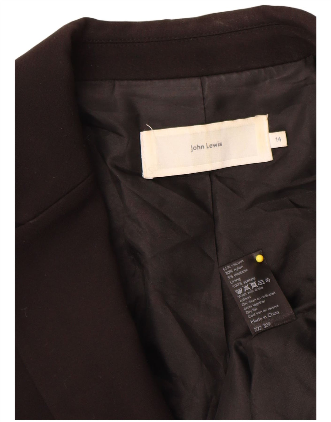 Giacca blazer a 2 bottoni da donna John Lewis UK 14 viscosa nera media