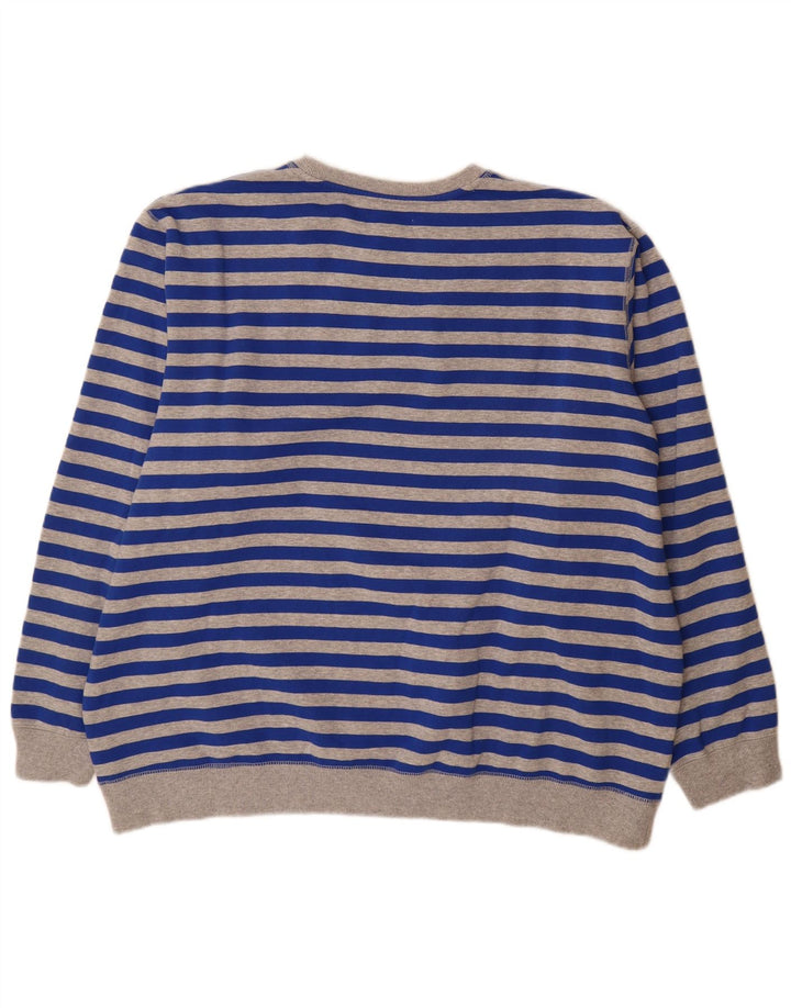 Felpa Adidas Uomo Maglione 2XL Cotone a righe blu