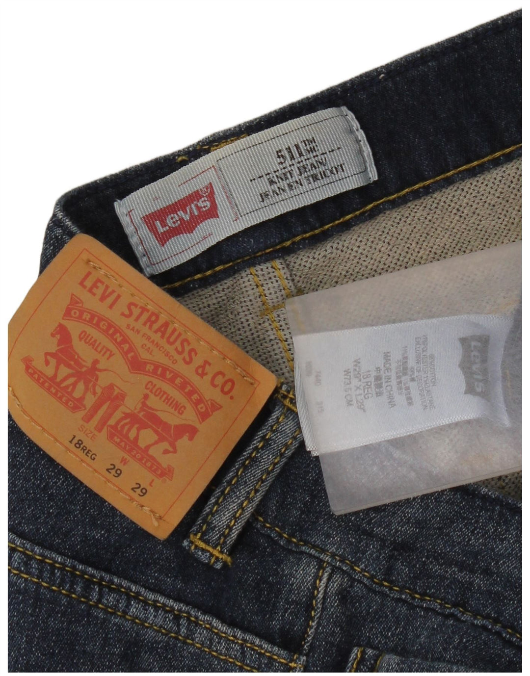 Levi's Ragazzi 511 Jeans Slim 15-16 anni W29 L29 Cotone Blu