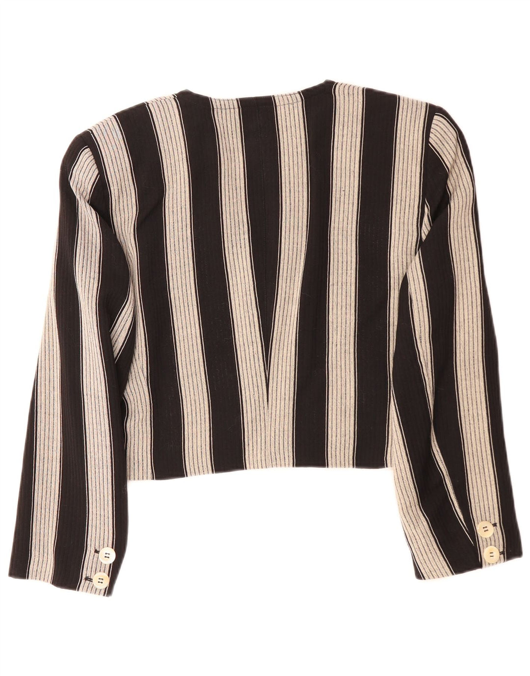 Giacca blazer corta da donna a 1 bottone Laurel EU 36 piccola lana a righe nere