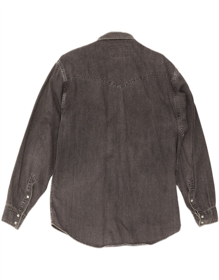 WRANGLER Mens Denim Shirt Small Grey