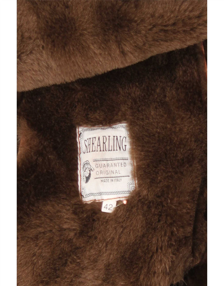 Cappotto oversize in shearling vintage da donna IT 42 Marrone medio