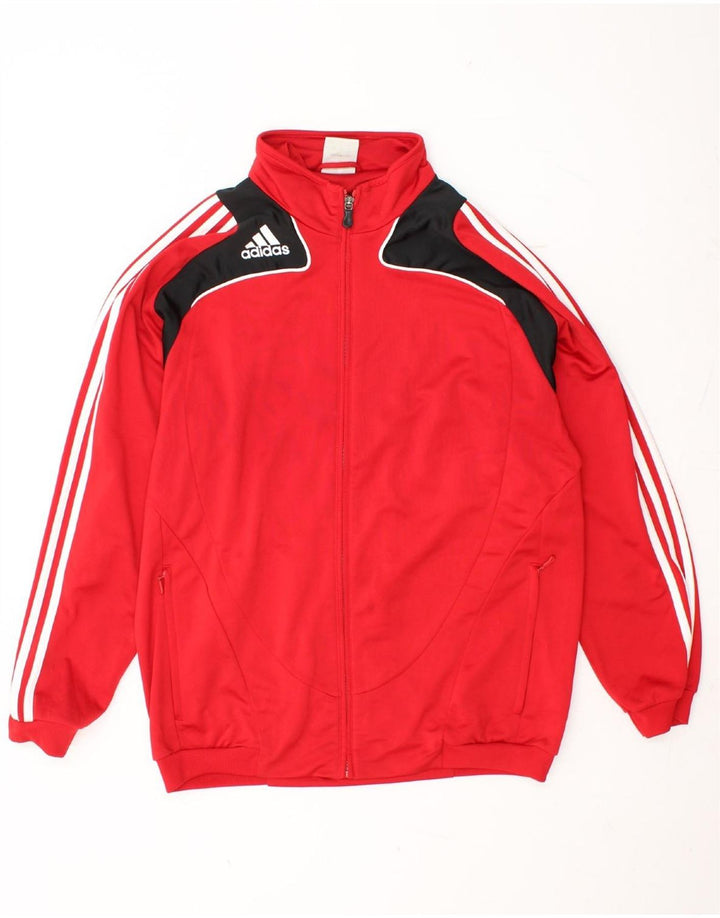 Giacca da tuta da uomo ADIDAS UK 42/44 Large Rosso Colourblock Poliestere
