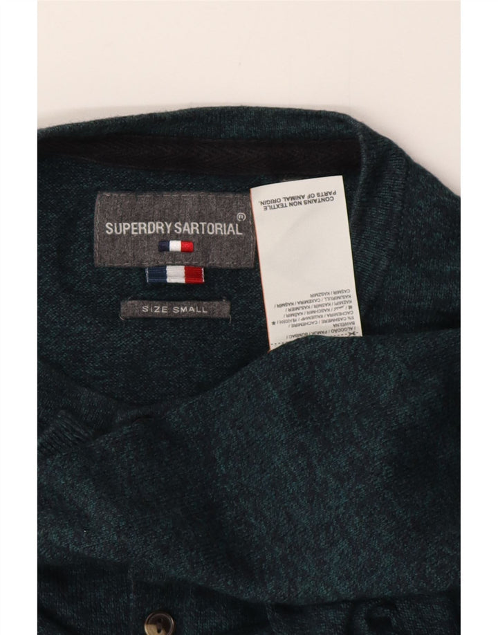 Maglione maglione girocollo da uomo SUPERDRY piccolo cotone screziato blu